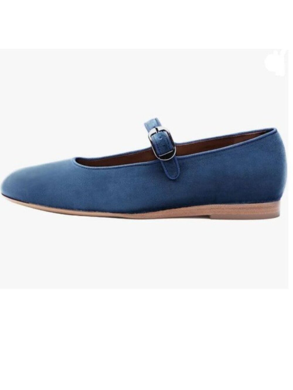 Pazzion Dark Blue Cute Round Toe Mary Jane Comfortable Strap Buckled Ballet Flat